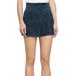 NWT BCBGMAXAZRIA Faux Suede Pleated Symon Shorts